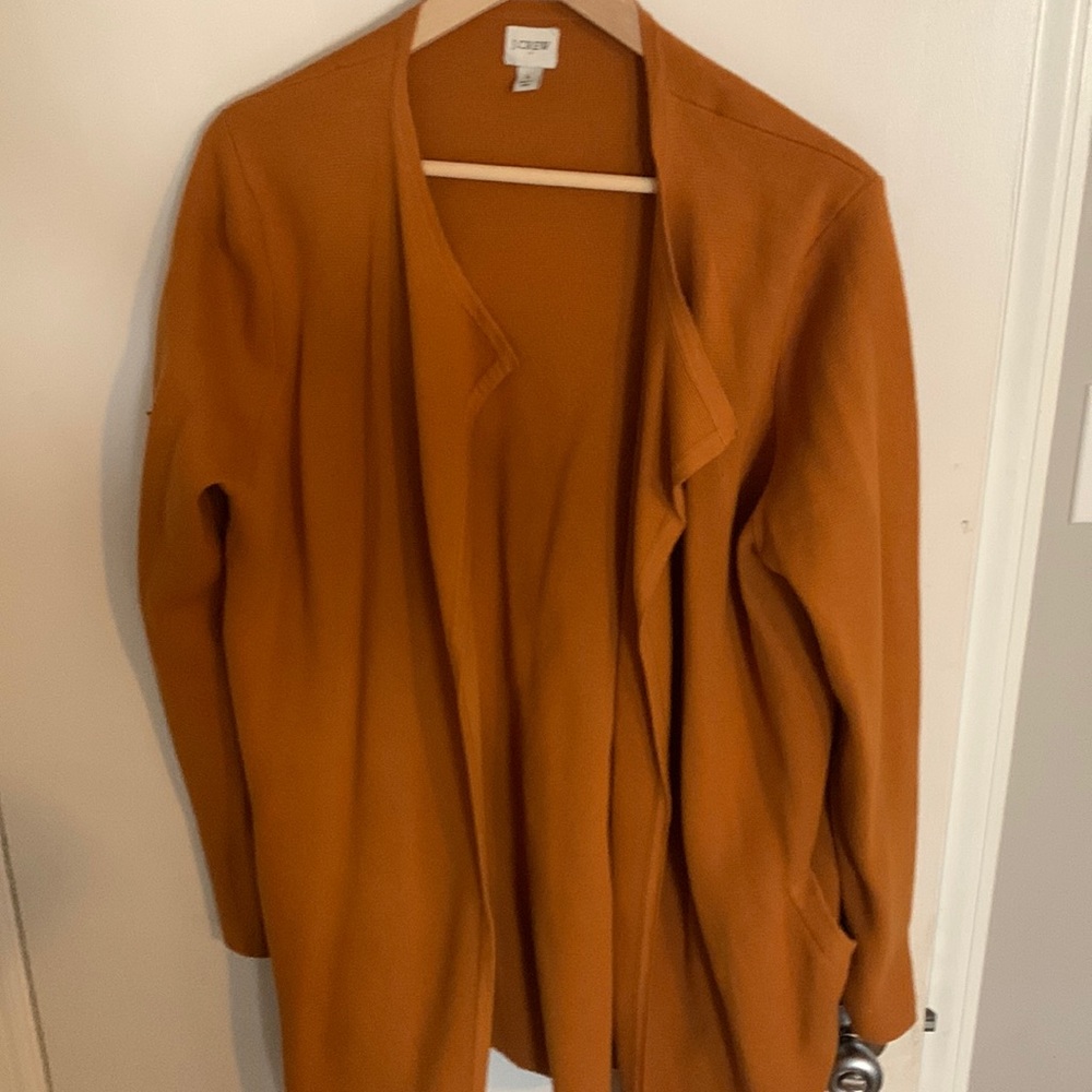 J crew sweater blazer size large, mustard yellow